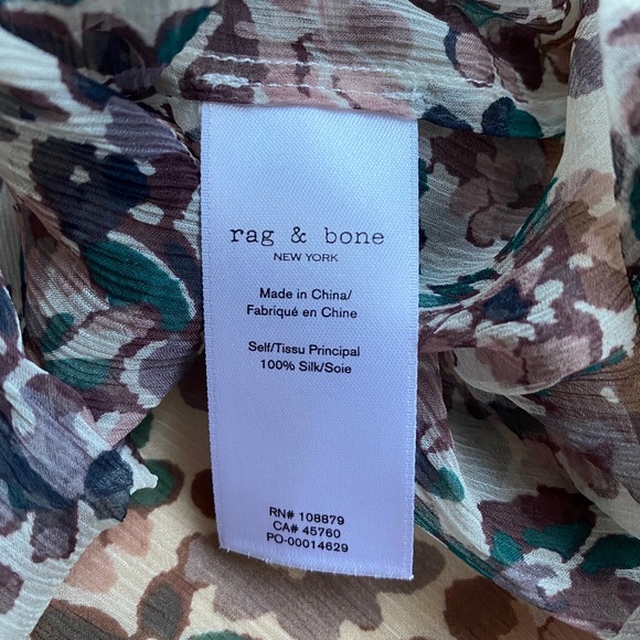 ⭐️HP🎉NWT Rag and Bone Susan Blouse Ivory Floral - Picture 15 of 16